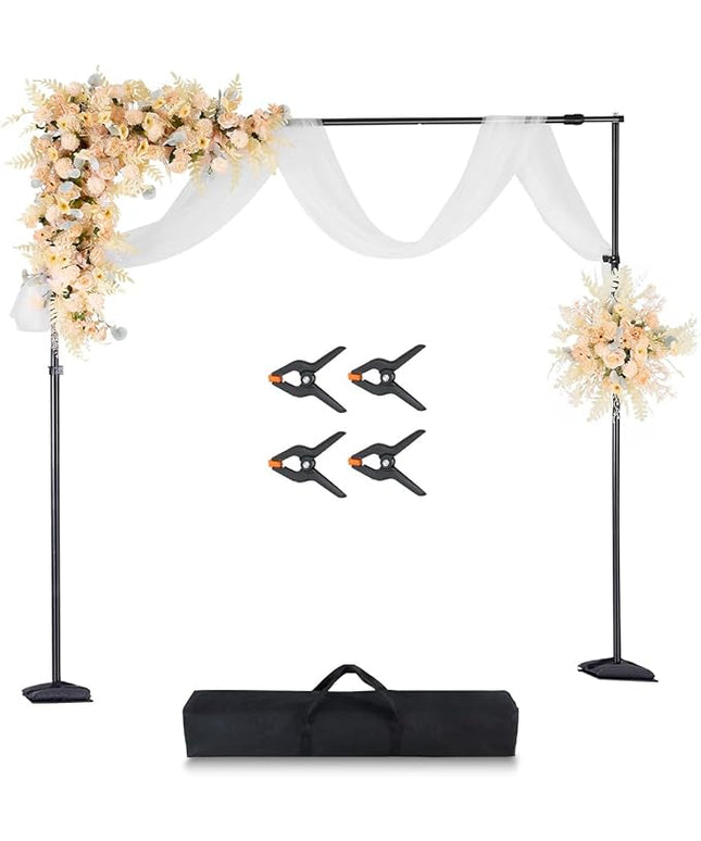 VEVOR Backdrop Stand, 8.5 x 10 ft Adjustable Photo Backdrop Stand Kit, Portable Background with 7 Crossbars, Heavy Duty Projector Screen, for Wedding, Photo Video Studio & Party