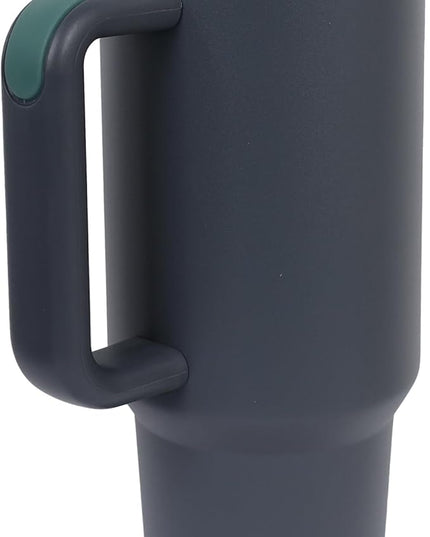 40oz Insulated Tumbler with Handle, Leakproof Straw Lid & Carry Handle - Double Wall Vacuum Insulation Keeps Ice 24 Hours, BPA Free Stainless Steel Water Bottle (Charcoal)