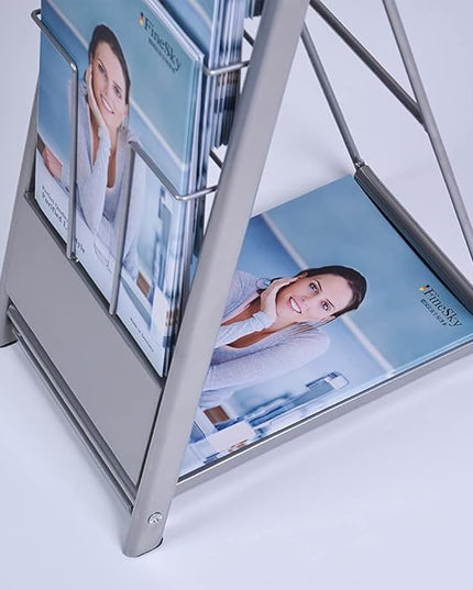 10-Layer Magazine Rack - 8.6"x11" Display Stand for Literature, Product Introductions & Public Reception Areas (A4 Width)