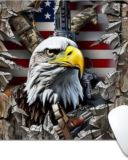 American Flag Eagle rip Oak camo (2) Square Mouse pad, Texture, Waterproof, Anti Slip Rubber Base, Computer Mouse pad, Laptop Mouse pad