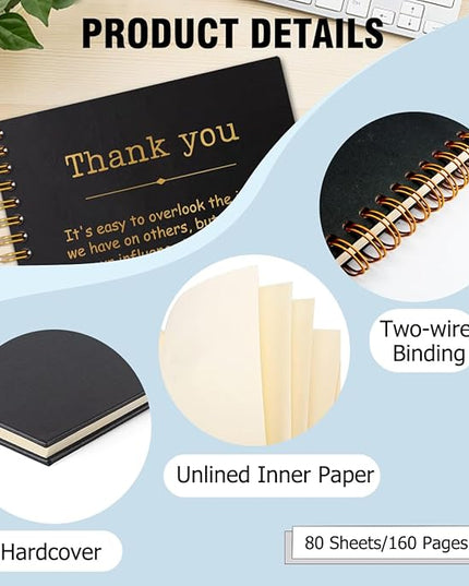 Thank You Gold Hardcover 160 Pages Spiral Notebooks, Funny Thank You Gift for Women Men Coworkers Leader Mentor, Appreciation Gifts for Employees, Thanksgiving Gifts for Colleagues Leaders