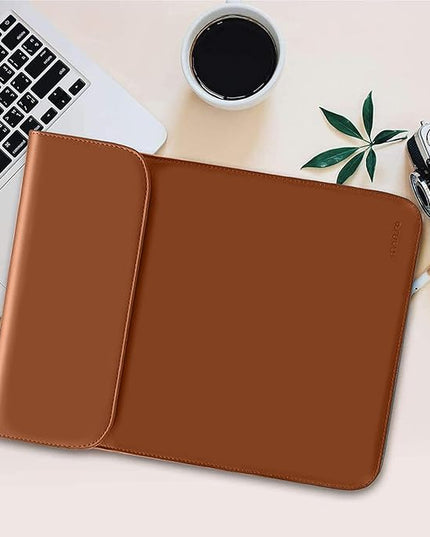 MOSISO Laptop Case 13 inch, 13 inch Laptop Sleeve Compatible with MacBook Air M4 M3 M2 M1 2025-2018 / Pro M2 M1 2025-2016, Faux Suede Leather Case with Small Bag, Brown
