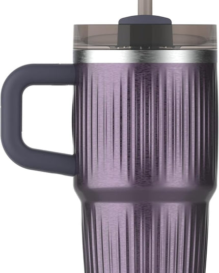 STANLEY Quencher H2.0 Tumbler with Handle and Straw 20 oz | Flowstate 3-Position Lid | Cup Holder Compatible for Travel | Insulated Stainless Steel Cup | BPA-Free | Fluted Wisteria Shine