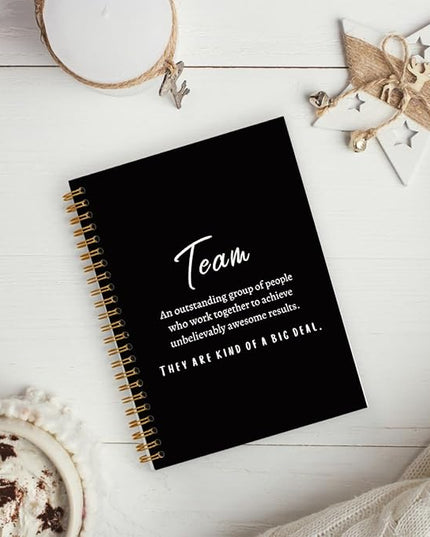 hold fizz Black Meeting Notebook for Work, Employee Appreciation Gifts, Team Gifts for Employees, Journals for Writing, Thank You Gifts for Women Men Leader Boss Manager Mentor Coworkers, 5.5"x8.3"