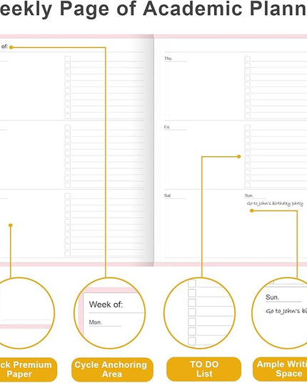 Academic Planner for 2026 or Anytime – 8.5" x 11" Undated Weekly Student Planner For Homeschool, High School, College & Nursing Students, 200 Pages, Pink