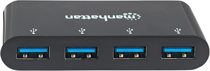 Manhattan 4-Port USB 3.0 Hub – with 5 Gbps Data Transfer, 1A Mobile Device Charging, 8 inch Cable – Compatible with PC, MacBook, Mac Pro, Mac mini, iMac, Surface Pro, Flash Drive - 162746