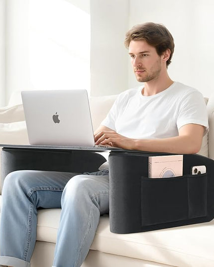 Lap Desk for Adults with Arm Rests,Ergonomic Laptop Pillow Stand for Bed,Couch,Floor,Large Table for Long Hours Work,Eating,Gaming,Reading and Writing,Lap Laptop Desk for College Dorm Room
