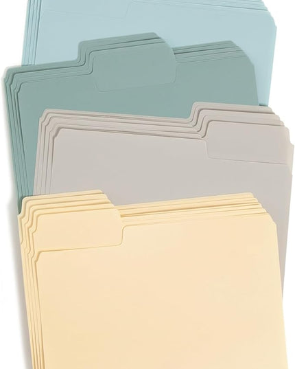 Smead SuperTab Poly Plastic File Folders for Documents, Set of 20 Plastic Folders, 1/3-Cut Tabs, File Folders Letter Size, Assorted Twilight Colors, Office Supplies, School Supplies (10521)