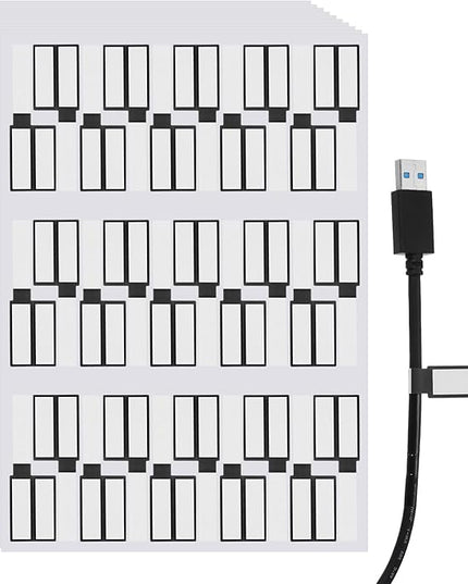 uxcell 300 Pcs Cable Labels, Waterproof Wire Cord Labels Tags, Cord Organizer Management Tags for Charger Cable Organizer Wire Markers Printer, Black