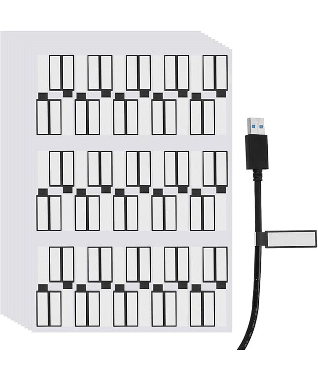 uxcell 300 Pcs Cable Labels, Waterproof Wire Cord Labels Tags, Cord Organizer Management Tags for Charger Cable Organizer Wire Markers Printer, Black