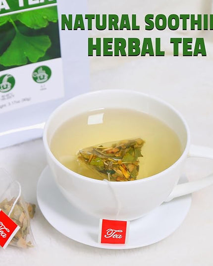 Jarteela - Ginkgo Biloba Tea Bags - 2g x 45 Count - Naturally Dried Ginkgo Biloba Leaves - Non-GMO - Caffeine-Free - Support Liver Health & Enhance Immunity