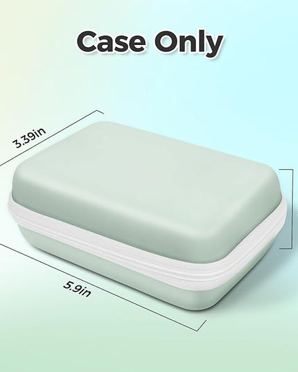 Nelko Genuine Case for P21 Label Maker, Compatible with Phomemo D30 D35 Label Maker, for NIIMBOT D11 D110, for JADENS/Memoking/SUPVAN, Box with Mesh Pocket for Batteries Accessories (Case Only), Green