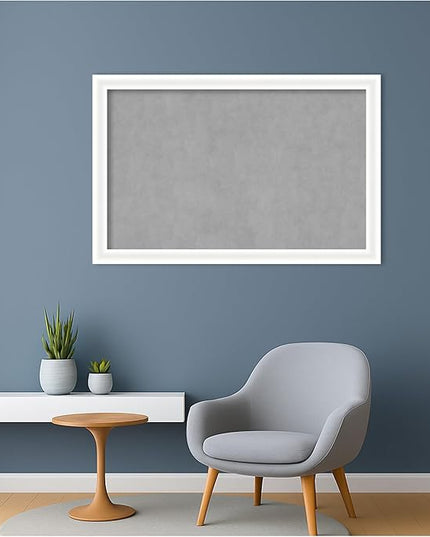 Amanti Art White Framed Magnetic Board 23x35 Large Vision Board for use with Magnets, 100% Metal Sheet to Display Items as Office Decor or for Home Organization in mudroom, Kitchen or Kids Room