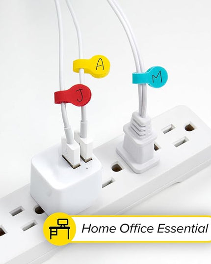Wrap-It Storage - Mini Multi-Color Cable Labels (60 Pack) - Colorful Charger & Wire Labeler