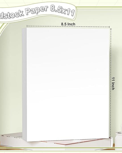 40 Sheets Cardstock 8.5x11, 65lb White Card Stock, Construction Paper, 180gsm Thick Printer Paper for Printing, Painting, Card Making, Kids School Supplies,Party Decorations