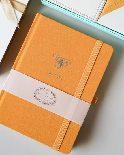 Graphique Bee Lined Journal Plus Pen Luxe Collection, Hardcover Diary Notebook for Writing, Gold Foil Embossing, 160 Pages, 6” x 8”