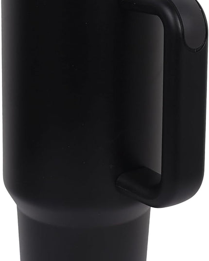 40oz Insulated Tumbler with Handle, Leakproof Straw Lid & Carry Handle - Double Wall Vacuum Insulation Keeps Ice 24 Hours, BPA Free Stainless Steel Water Bottle (Charcoal black)