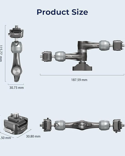 SMALLRIG 7" Rosette Magic Arm, HawkLock H21 Quick Release Structure, w 1/4"-20 Screws and Anti-Twist Pins, for Monitors, Lights, Max Load Cpacity 3.5kg
