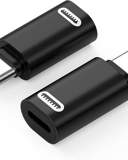 MoKo Lightning to USB C Adapter for iPhone 17 Air 16 15 Pro Max Plus, Galaxy S25 S24 S23, iPad Pro/Air, 2 Pack USB-C to Lightning Adapter for Fast Charging/Data Transfer, Not for Audio/OTG, Black PD