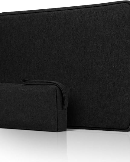 14 Inch Laptop Sleeve Case for 14-Inch MacBook Pro M1 M2 M3 M4 Laptop Computer Notebook, Slim Waterproof Polyester Carrying Case Padded Bag with Small Pocket, Black