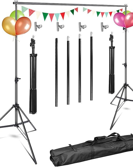 iMounTEK Photo Video Studio 6.56ft x 9.84ft Backdrop Stand Photographic Studio Adjustable Photo Backdrop Stand Kits with a Carrying Bag Photo Backdrop Stand for Parties/Birthday/Wedding