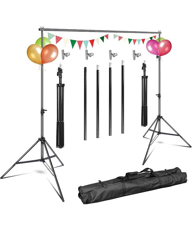 iMounTEK Photo Video Studio 6.56ft x 9.84ft Backdrop Stand Photographic Studio Adjustable Photo Backdrop Stand Kits with a Carrying Bag Photo Backdrop Stand for Parties/Birthday/Wedding