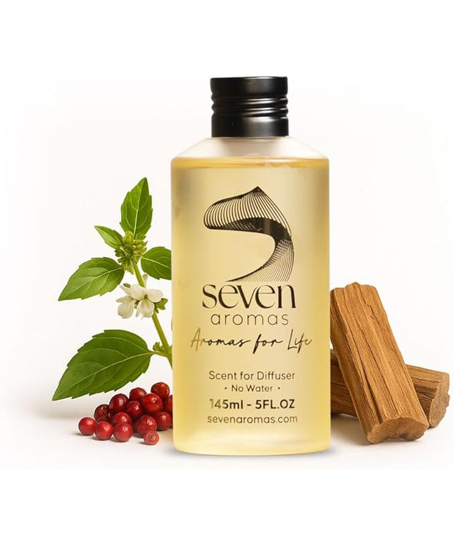 SevenAromas Hotel Scent Diffuser Oil, Luxury Hotel-Inspired Essential Oil for Aromatherapy & HVAC Diffusers – Premium Dropper Bottle - 145 ml 5 FL oz (Santal Blanc)