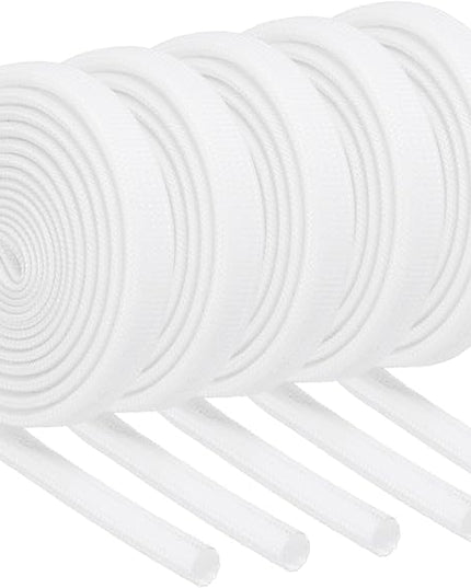MECCANIXITY 5Pcs Wire Insulation Braid Fire Sleeve,3.28Ft-5mm ID White, High Temp Silicone Coated Fiberglass Sleeving for Automotive Hose Lines Electrical Wiring