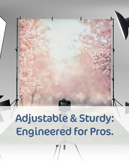 Kate Backdrop Stand Kit for Photography, 10x8.5ft(WxH) Adjustable Heavy Duty Photo Background Stand with 8 Clamps and 2 Sandbags, Back Drop Support System Stand for Backdrop Parties