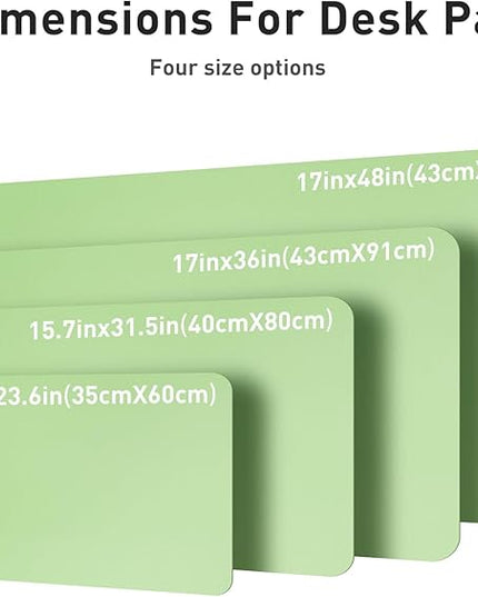 Aothia Leather Desk Pad Protector, Mouse Pad, Office Desk Mat, Non-Slip PU Leather Desk Blotter, Laptop Desk Pad, Waterproof Desk Writing Pad for Office and Home (31.5" x 15.7", Foam Green)