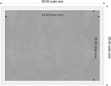 Amanti Art White Framed Magnetic Board 20x26 Medium Vision Board for use with Magnets, 100% Metal Sheet to Display Items as Office Decor or for Home Organization in mudroom, Kitchen or Kids Room