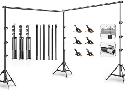 10x20FT Backdrop Support Stand for Photography，Adjustable Width & Length Backdrop Stand Background Support System Kit for Photo Video Studio Shooting, Party, Outdoor, Wedding