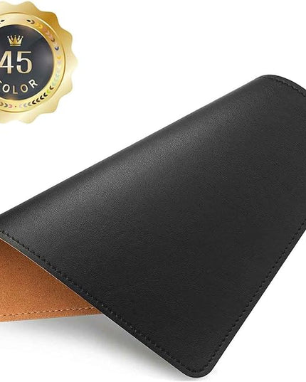 Mouse Pad, PU Mouse Pad，Leather Mouse Pad with Stitched Edge Micro-Fiber Base with Non-Slip Waterproof，Mouse Pad for Computers，Laptop, 8x11Inch (Black)