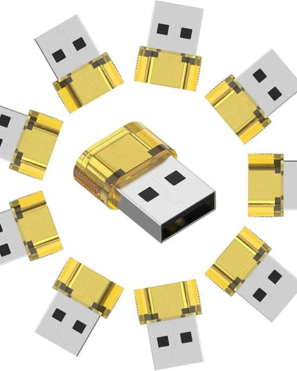 10 Pack USB to USB C Adapter,Type C Female to A Male Charger Converter Compatible with Apple Watch Ultra iWatch 8 7,iPhone 15 14 Pro Max Plus,iPad 9 10 Air 5 Mini 6,Car,Samsung Galaxy S23 S24 (Yellow)