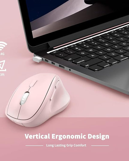 MICROPACK Digitally Yours Ergonomic Wireless Mouse with USB Receiver for PC, Laptop and Desktop, Pink