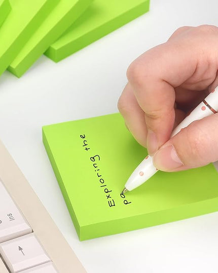 Sticky Notes 3x3 Self-Stick Notes Pads with 6 Bright Colors, Easy to Post for Office, School, Home, 6 Pads/Pack, 100 Sheets/Pad(Green)