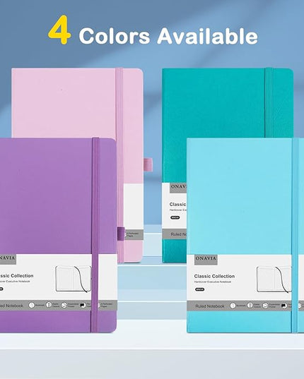 4 Pack Lined Journal Notebooks for Work, Travel, College, A5 Size 100 GSM Thick Paper, Classic Ruled, Hardcover Notepad for Writing 160 Pages, 5.5 x 8.3 inch, 4 Light Multicolors