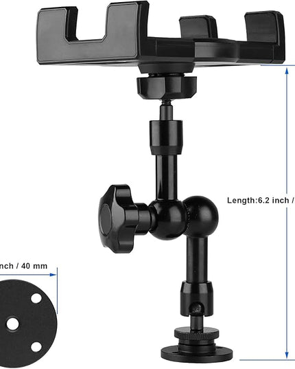 Mippko Heavy Duty Drill Base Tablet Holder, iPad Mount for Truck/Car/Boat/Wall/Desk/Vehicle Dashboard,360° Adjustable Aluminum Alloy Arm Mount Compatible with 7~12.9" iPad/Nexus/Fire HD/e-Book/Switch