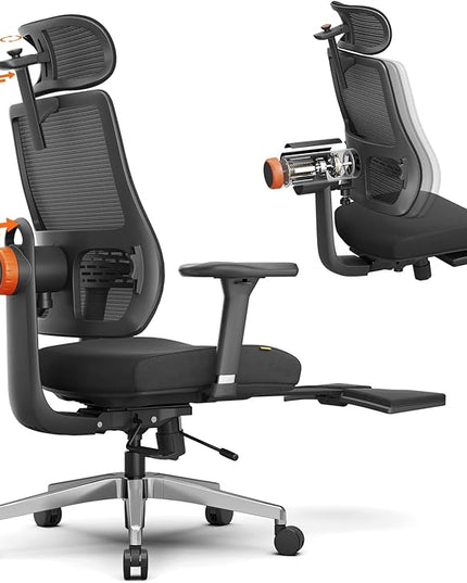Newtral Ergonomic Office Chair-Home Office Desk Chair with Footrest, Auto-Following Backrest & Headrest, 4D Armrests, 96°-136° Recline