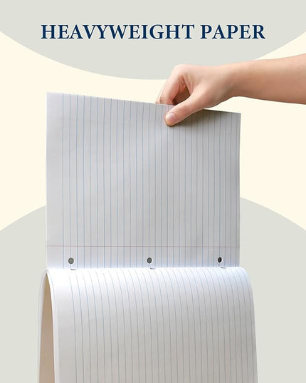 400 Sheets 8.5 x 11 Wide Ruled Paper, Loose Leaf Paper, 3 Hole Punch Paper 8.5 x 11 White Loose Leaf Notebook Paper for 3 Ring Binders, Lined Paper Wide Ruled, Writing Paper (4 Pack)
