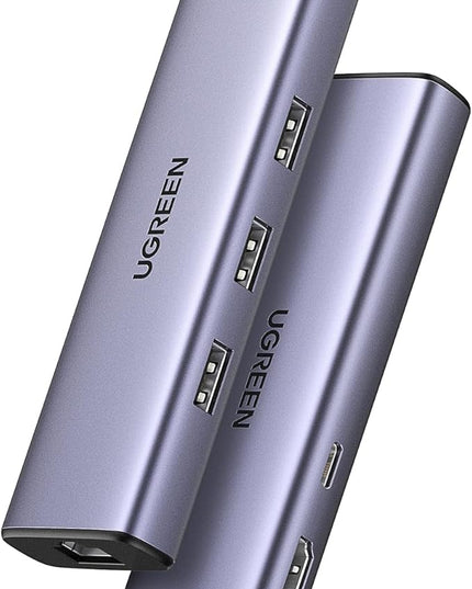 UGREEN Revodok 6 in 1 USB C Hub Gigabit Ethernet Adapter with 4K HDMI, 100W PD Charging, USB A Data Ports Compatible with Mac M1, M2, M3, iPad, iPhone 16 Pro/Pro Max, Steam Deck