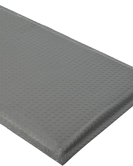 3 x 5 FT Anti Fatigue Mats Industrial 15/16 Inch Thick Soft Sponge Ergonomic Mat Durable Heavy Duty Diamond Plate for Standing Non Slip Industrial Grade Floor Mat for Leg & Back Pain (Gray)