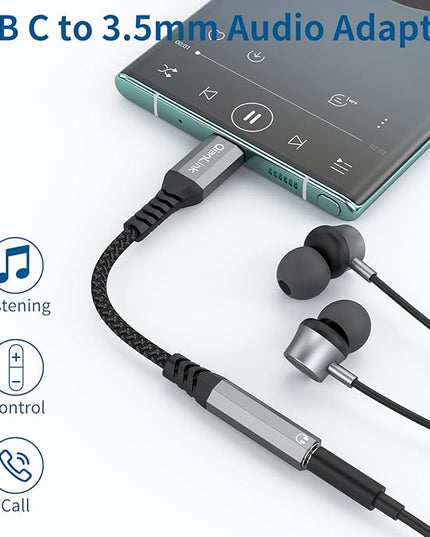 USB Type C to 3.5mm Female Headphone Jack Adapter, (3-Pack) USB C to Aux Audio Dongle Cable Cord for iPhone 15 16 17 Pro Max, Samsung Galaxy S25 S24 S23 S22 S21 S20 Ultra, Note 20, Pixel 8 9,iPad Pro