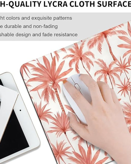 Perfect Paradise Tropical Palm Tree Floral Square Mouse pad, Texture, Waterproof, Anti Slip Rubber Base, Computer Mouse pad