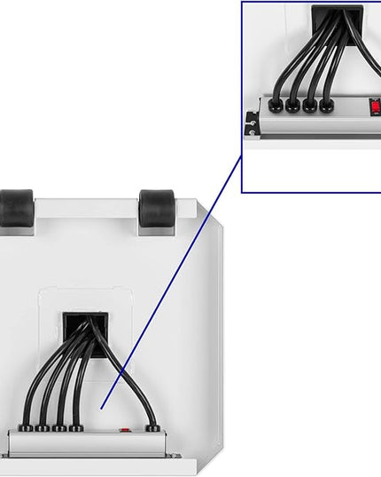 PowerPro Rolling Charging Station Tower | Portable Charger with 8 USB Ports & 8 AC Outlets | Multi-Device Charging for Schools, Offices & Events | Mobile Design, No Assembly Required (White)