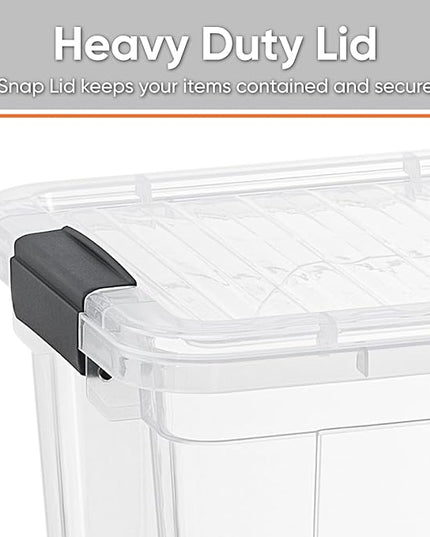 Superio Clear Storage Boxes with Lids, 8.7 Quart Plastic Container Bins for Organizing, Stackable Crates, BPA Free, Non Toxic, Odor Free, Organizers for Home, Office and Dorm, 6 Pack
