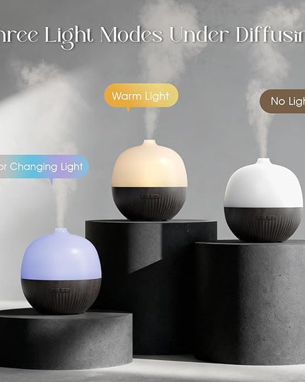 ARVIDSSON Essential Oil Diffuser, 100ml Aromatherapy Diffuser with Mood Light, Ultrasonic Oil Diffusers for Home, Small Diffuser for Essential Oils, Gift for Women - Dark Wood