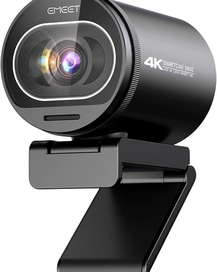 EMEET S600 4K Webcam for Streaming - Sony 1/2.55'' Sensor, PDAF Autofocus, 1080P@60FPS, 2 Noise Reduction Mics, Built-in Privacy Cover, 73° FOV, Streaming Camera for Live Commerce/Gaming/Beauty
