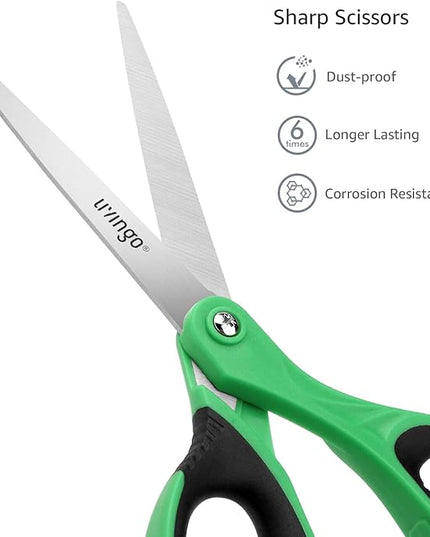 LIVINGO 3 Pack Sharp Scissors, 8.5 inch Comfort Grip Scissors All Purpose for Office, Stainless Steel Shears for Home Heavy Duty Cutting Fabric Sewing, Paper, School Crafting DIY