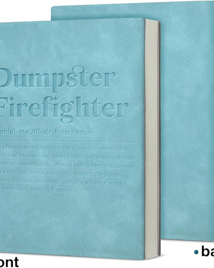 Dumpster Firefighter Notebook, Gifts for Coworker Boss Appreciation Employees Manager Leather Journal